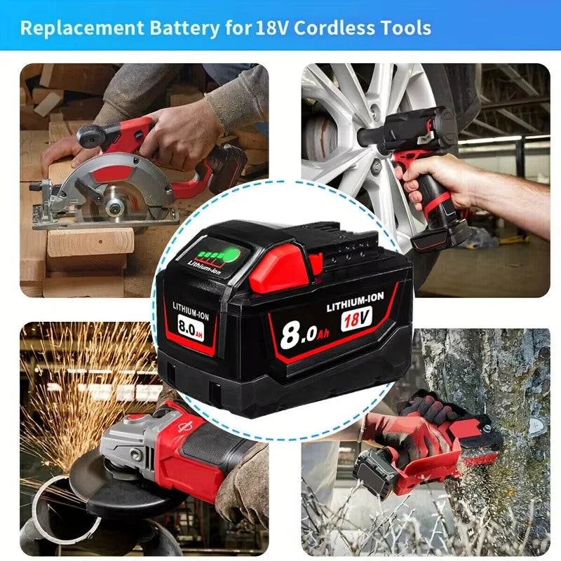 18V 8.0Ah battery replacement compatible with high-quality M