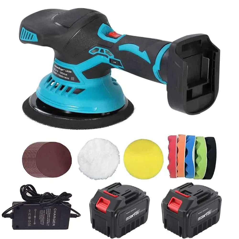 Heimerdinger 18V 150mm Cordless Mini Polisher Power Tools 1100W 11000rpm 6-Speed Low Noise Car/Furniture Polish