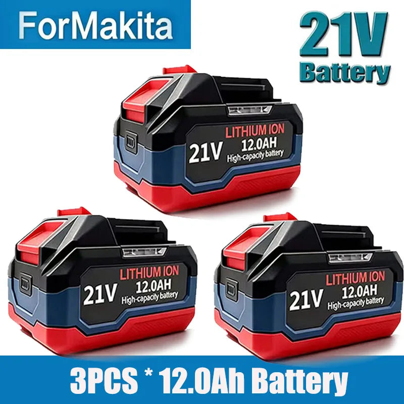 Original for Makita 21V Battery 6AH-12AH Power Tool Lithium Battery LED Indicator Batteries Pack for Makita 18V Battery Pins
