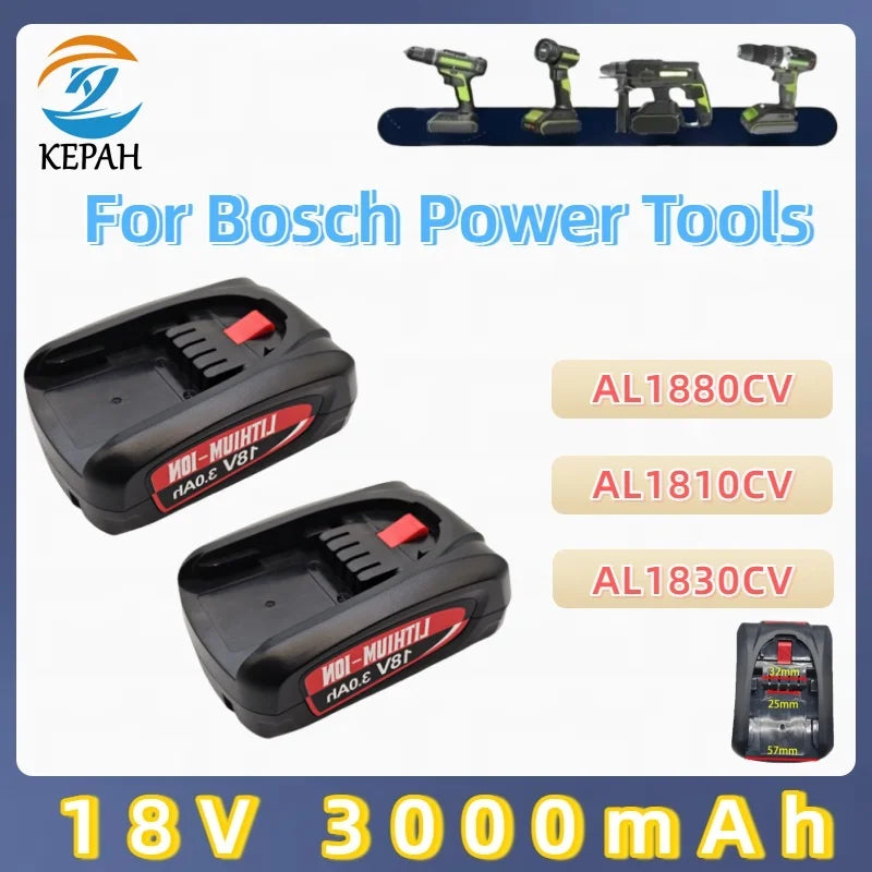 18V 3.0Ah Li-ion Replacement Battery for Bosch PBA PSB PSR P
