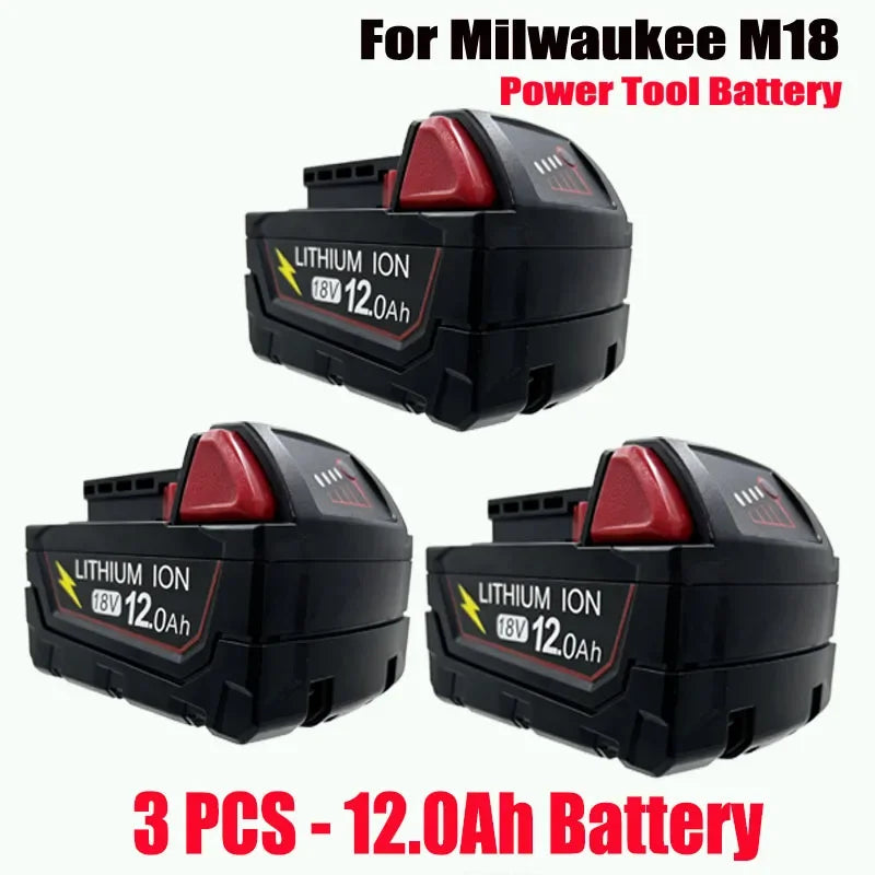 New Style For Milwaukee M18 Power Tool Battery Charger 18V 6000mAh M18B5 48-11-1860 18650 Battery 6.0Ah 9.0Ah 12.0Ah