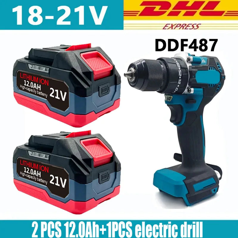 21V 6.0Ah 12.0Ah For Makita 18V Battery Power Tools Li-ion Replacement LXT BL1850 BL1860 DDF487 for 18V Screwdriver with BMS