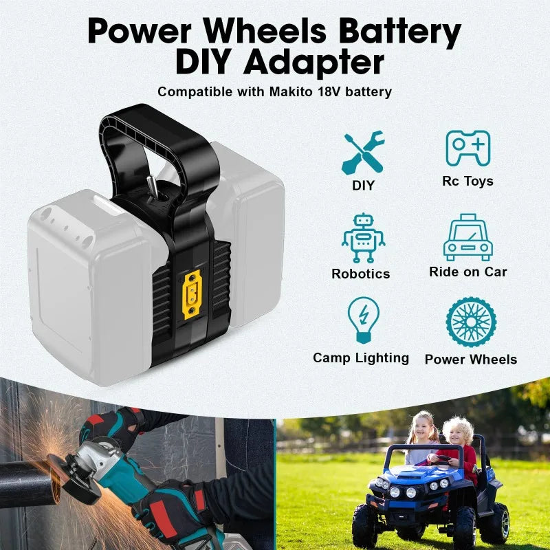 2-in-1 Power Wheel Adapter Dual Voltage Output for Makita/Mi