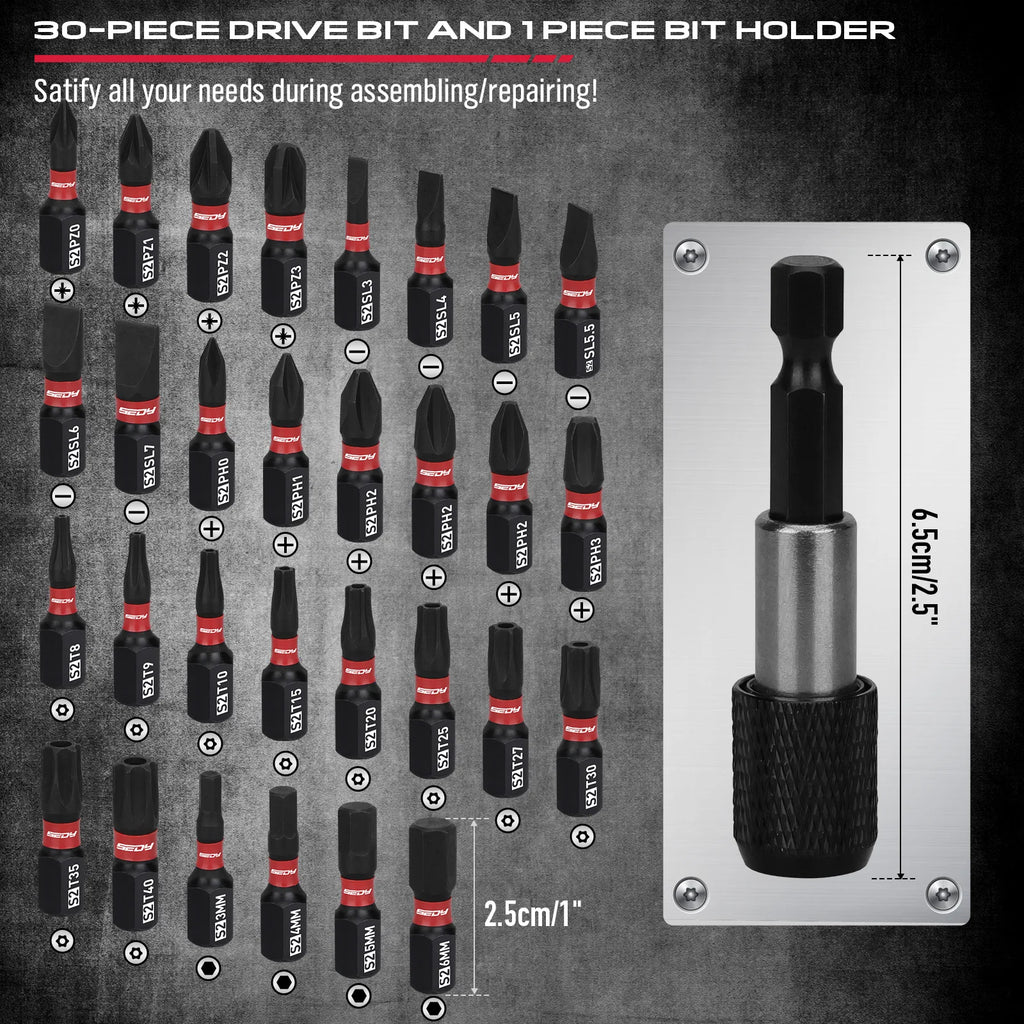 SEDY 64-Piece 1/4 Drive Impact Socket Wrench Driver-Bits Set