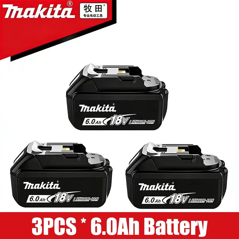 6Ah 100% Original Makita 18V Battery BL1860B Rechargeable Lithium-Ion Battery for Makita 18V Power Tools Replace the Battery.
