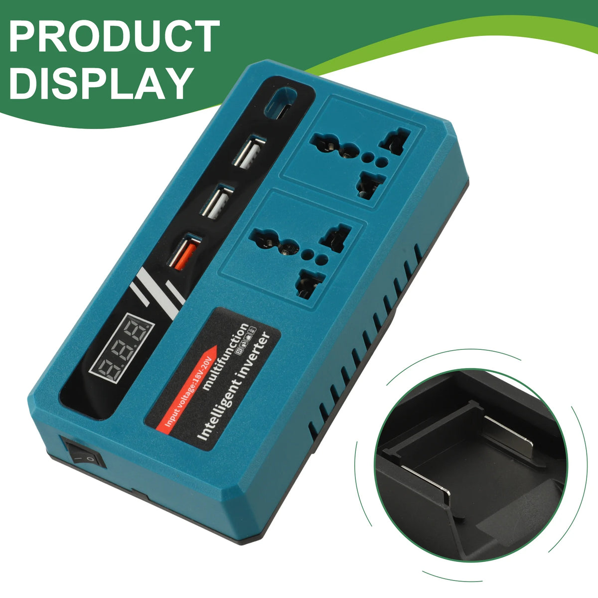 Portable Power Inverter Charger Adapter Socket For Makita Ba