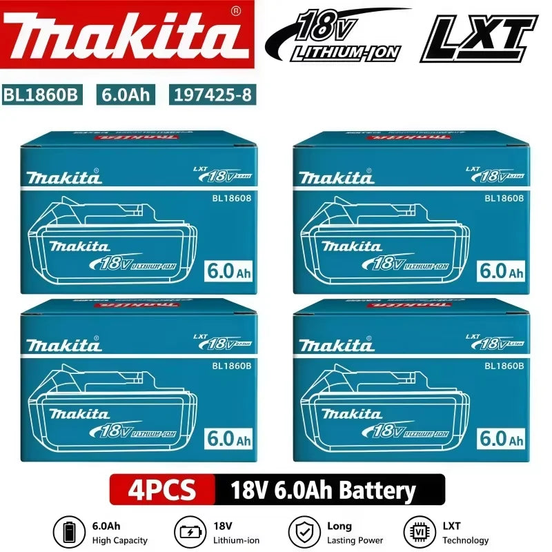 100% Original Style 18V 6.0Ah Rechargeable Battery Use Power Tool Battery Compatible With Makita BL1830 BL1860B Cordless Tools