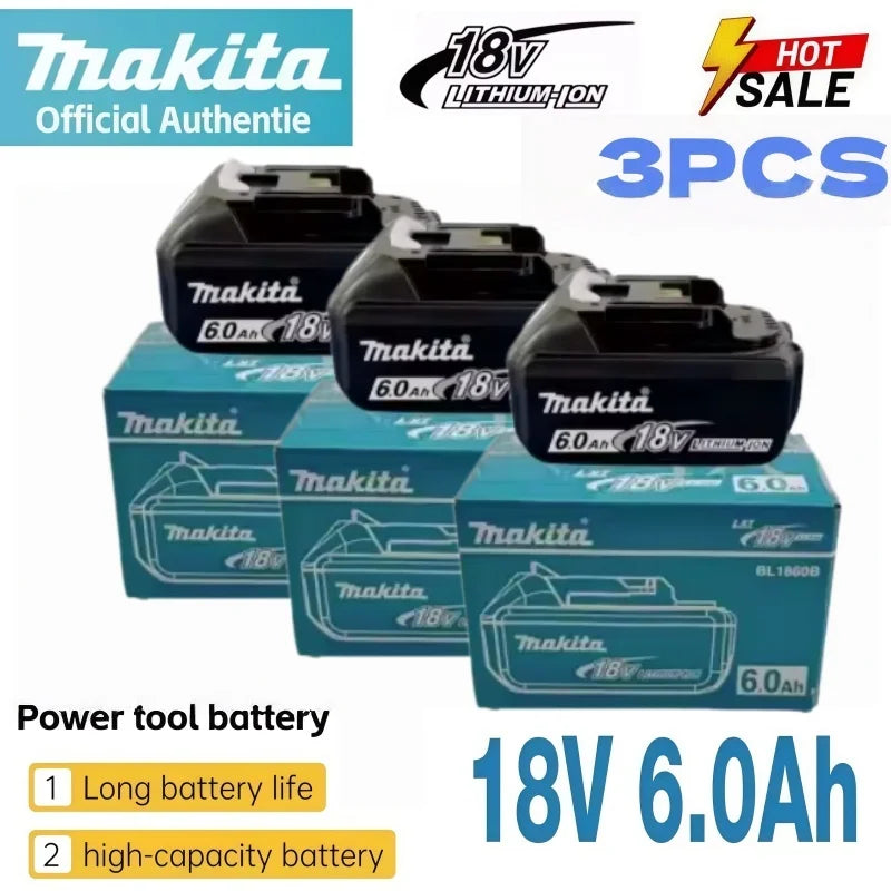 Genuine Makita 18V LXT 6.0Ah Li-ion Rechargeable Battery Replacement for BL1840 BL1850 BL1860 Power Tool Battery