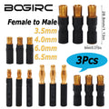 3PCS BOGIRC Male Female Gold Bullet 3.5mm/4.0mm/6.0mm/6.5mm 