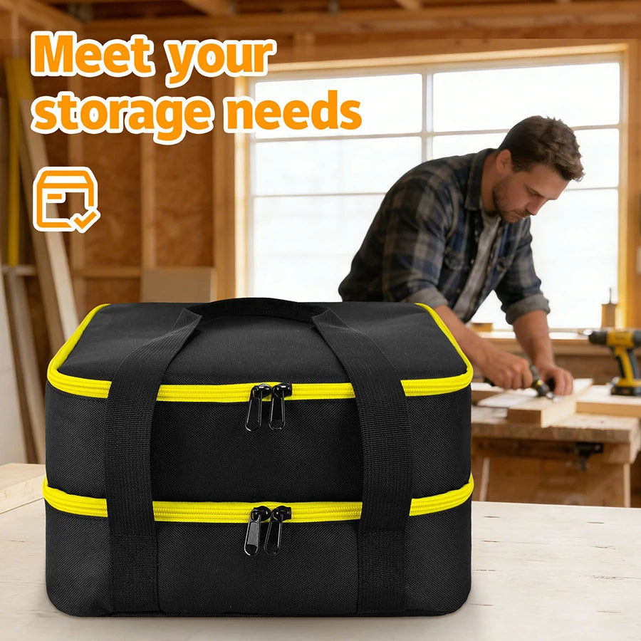 Portable Double Layer Battery Storage Bag Fit DEWALT 20V Lit