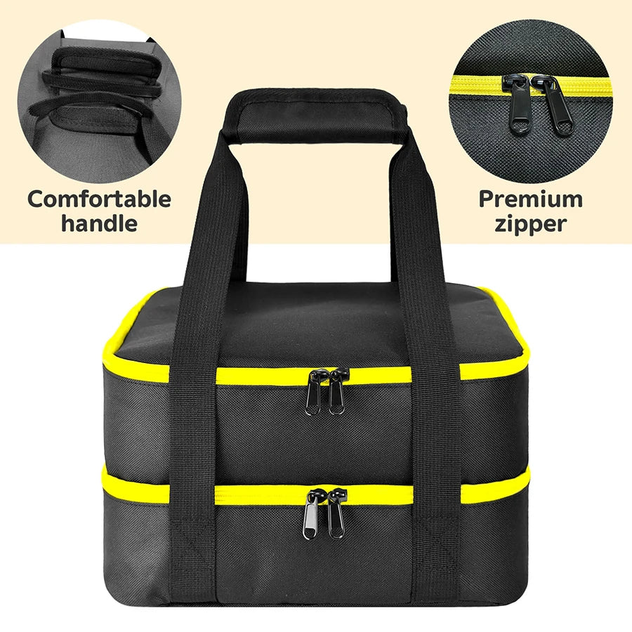 Portable Double Layer Battery Storage Bag Fit DEWALT 20V Lit
