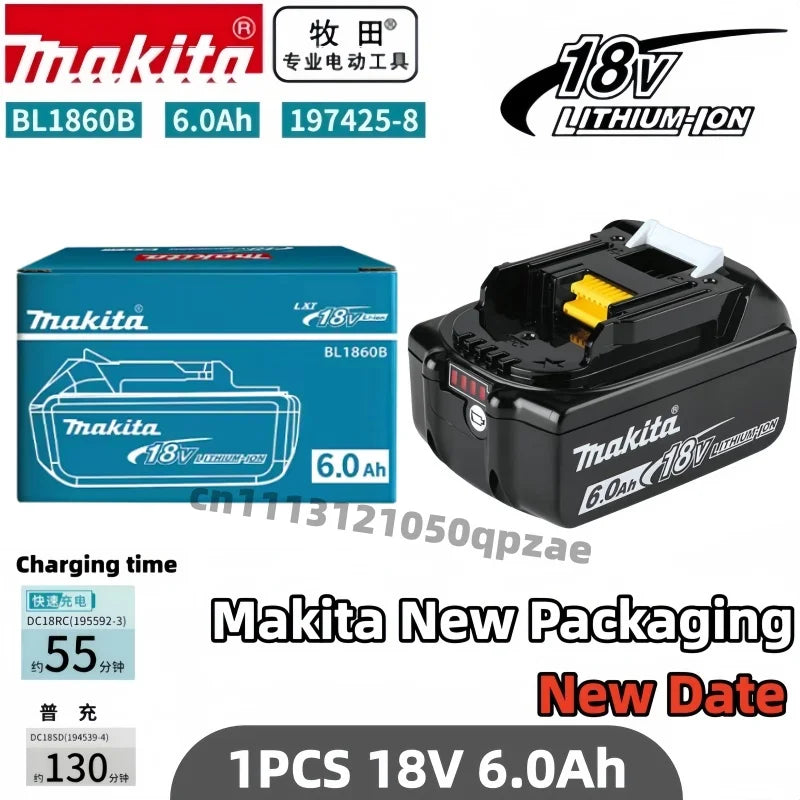 100% Original 6AH Makita BL1860 18V Battery Power Tools Li-ion Replacement LXT BL1850 BL1840 for 18V Screwdriver with BMS 18V