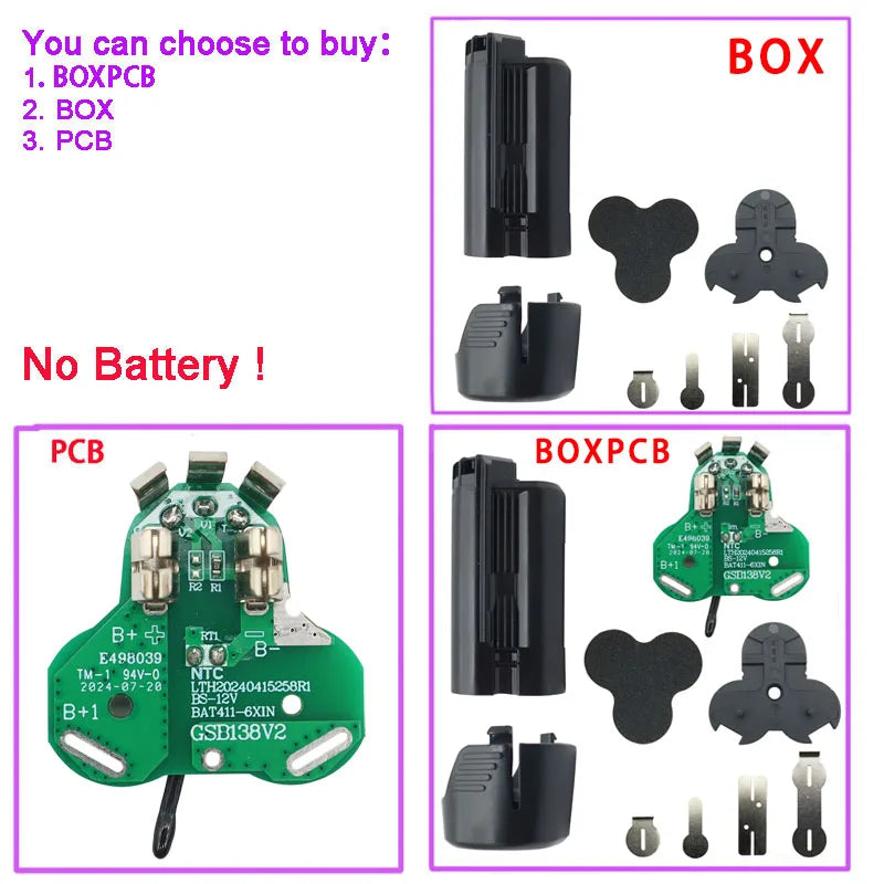 BAT411 Li-ion Battery Plastic Case PCB Charging Protection B
