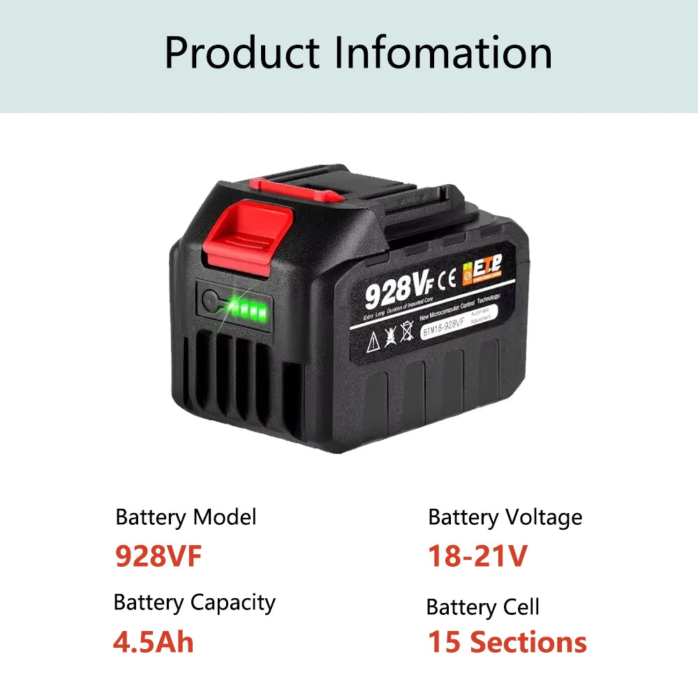 21V 928VF Battery 4.5Ah 3.0Ah 388VF 128VF Large Capacity Rec