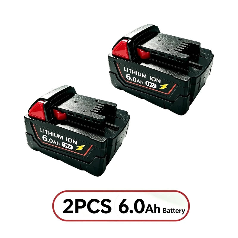 2026 new style For Milwaukee M18 Power Tool Battery Charger BR XC 18V 6.0Ah M18B5 48-11-1860 Built-in 18650 Battery12.0Ah
