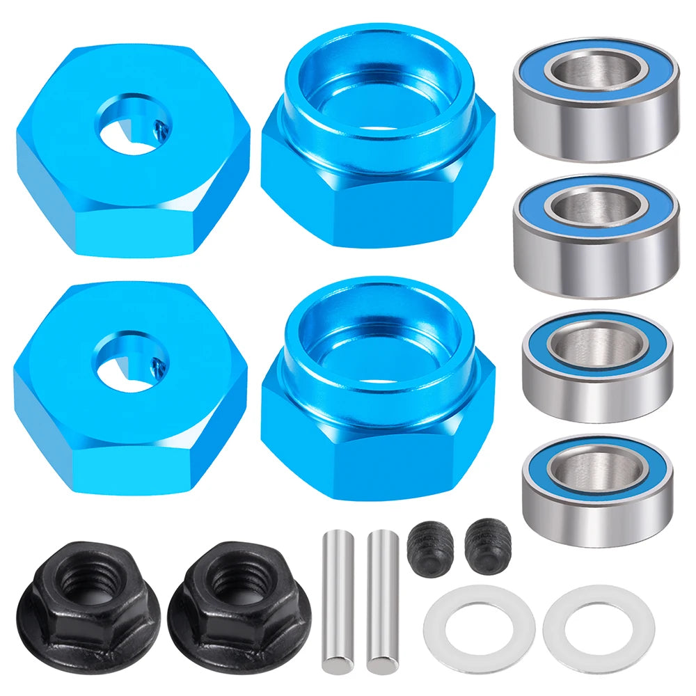 TRINOOD 4Pcs Alu 12mm Hex Wheels Rims Hub Adapter with Beari