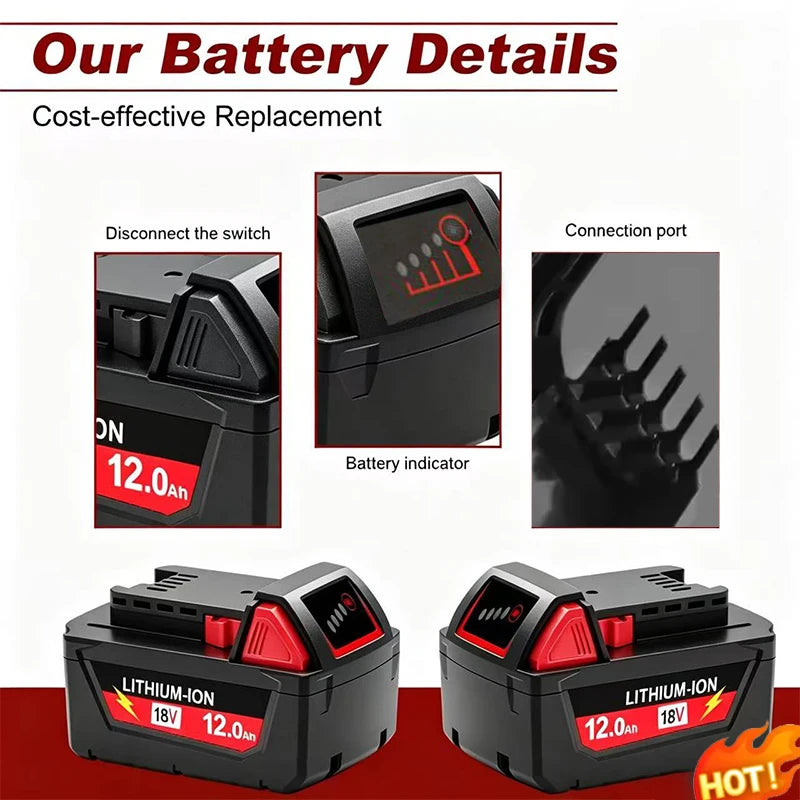 For Milwaukee M18 Power Tool Battery Charger BR XC 18V 6.0Ah