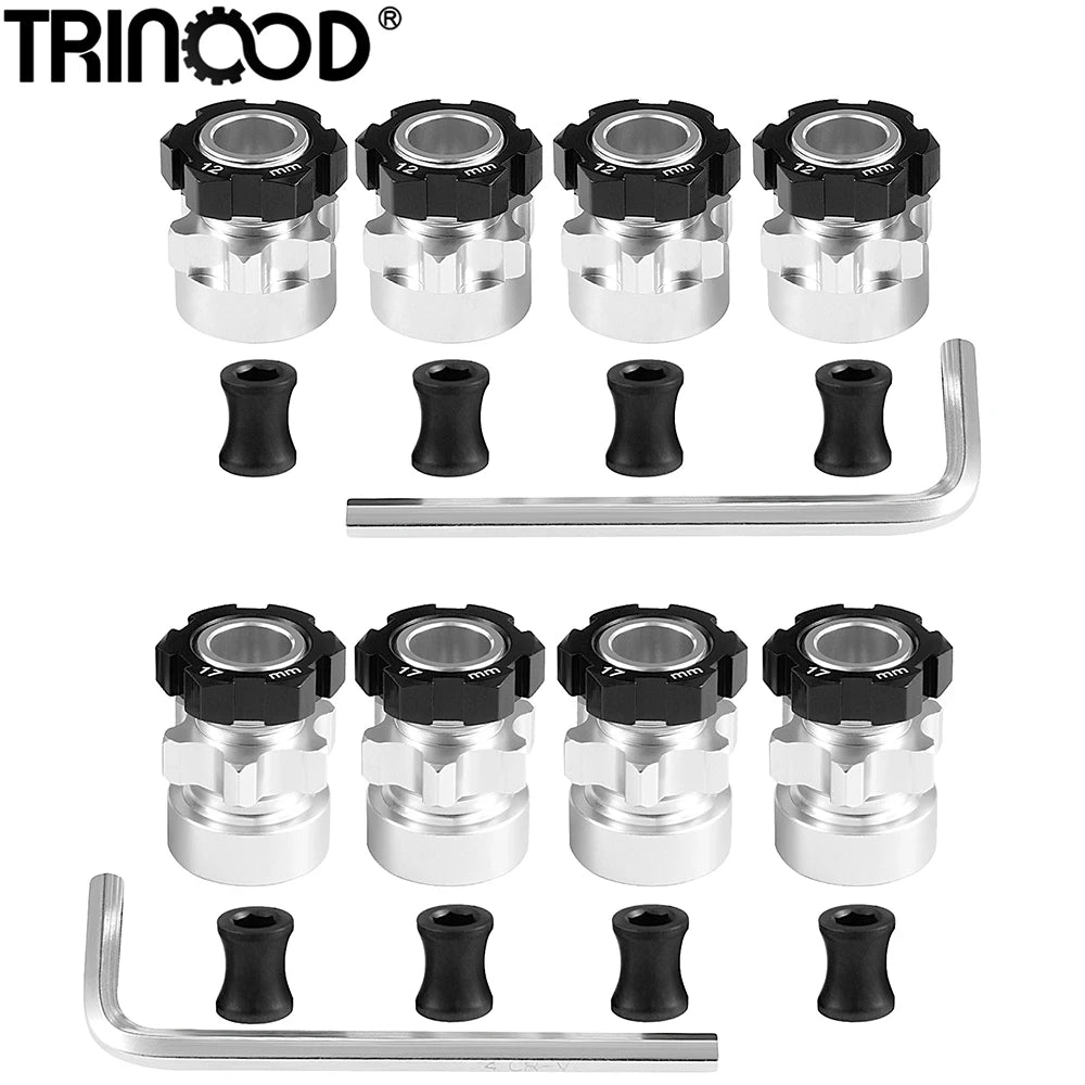 TRINOOD 4PCS Aluminum 12mm to 17mm Extended Adapter 12mm Hex
