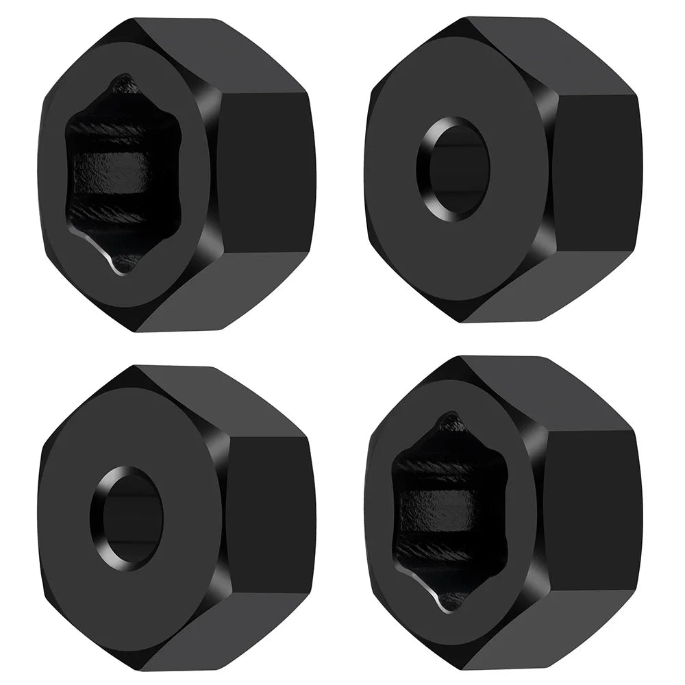 AXSPEED 4Pcs Aluminum 7mm to 12mm Wheel Hex Hub Adapters Conversion for 1/16 RC Truck Buggy Car Upgrade Parts
