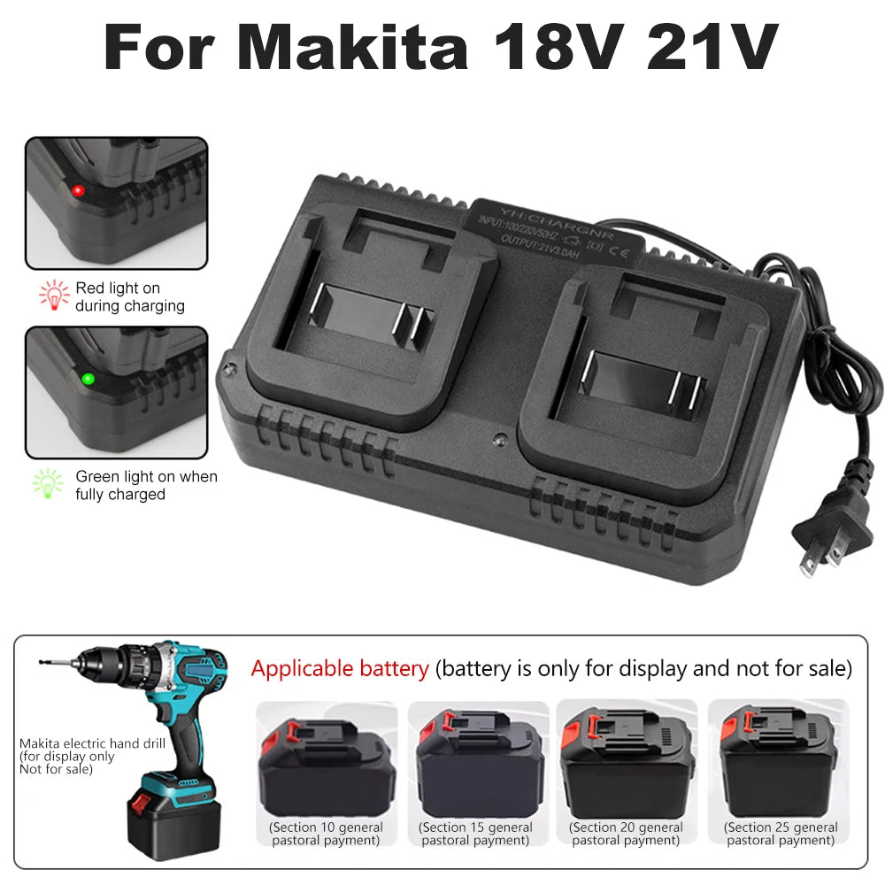 Fast Dual Slot Battery Charger Compatible With BL1415 BL1815