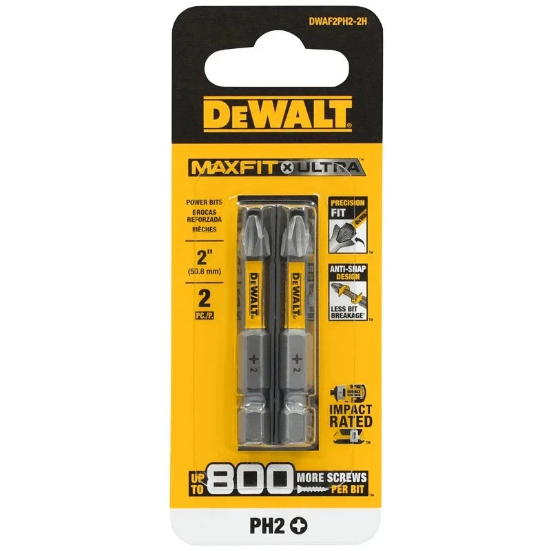 DEWALT DWA2PH2SL 2-Inch Impact Phillips Head Screwdriver Bit Set with Rotating Magnetic Suction Cup for Enhanced Grip And Contro