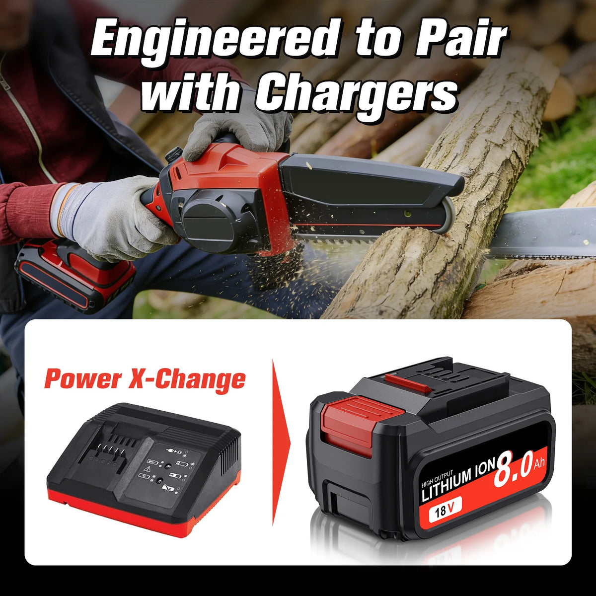 For EINHELL EIN18C2 18V 8.0Ah Battery Li-ion Replacement Bat