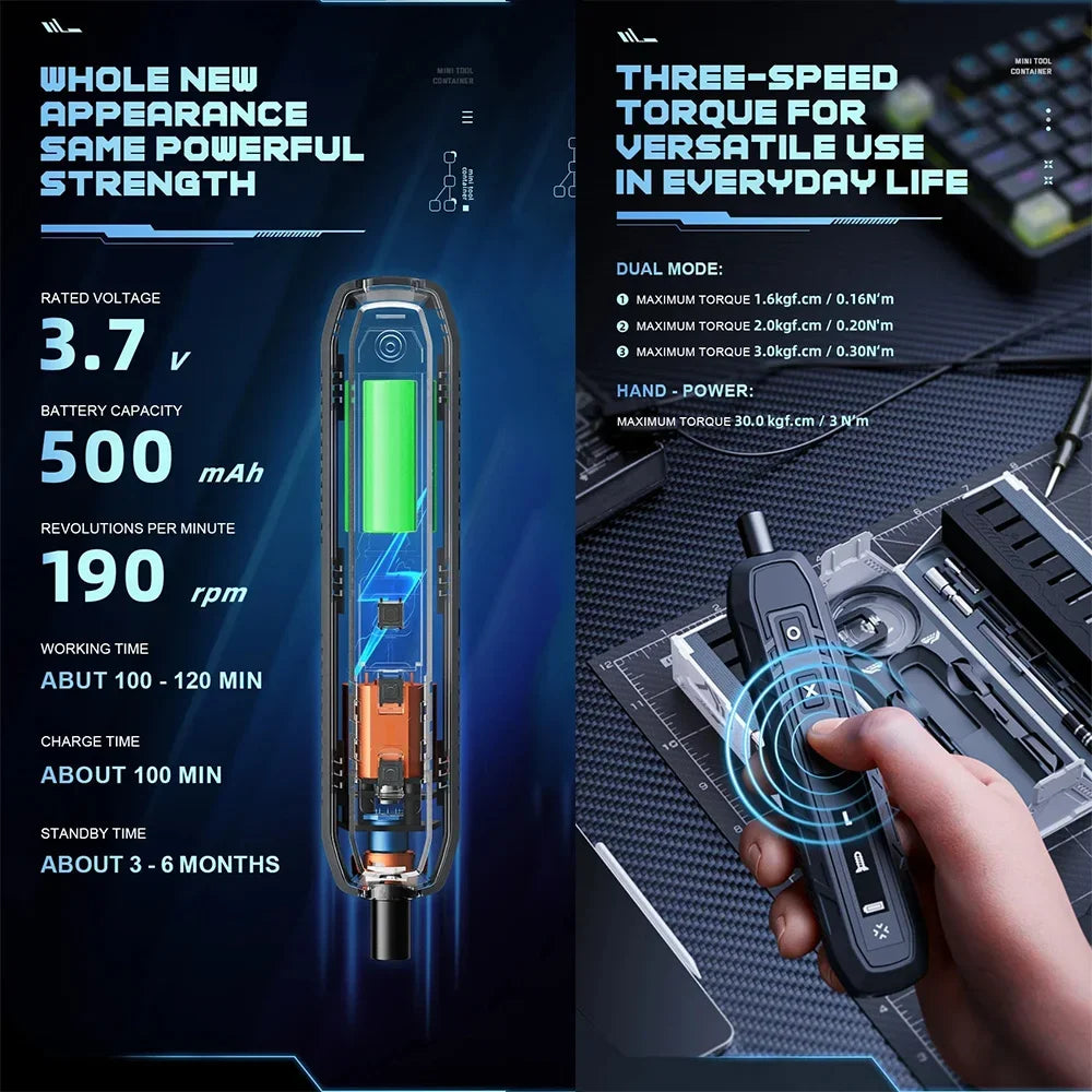 180 in 1 Precision Electric Screwdriver Set Magnetic Torx He