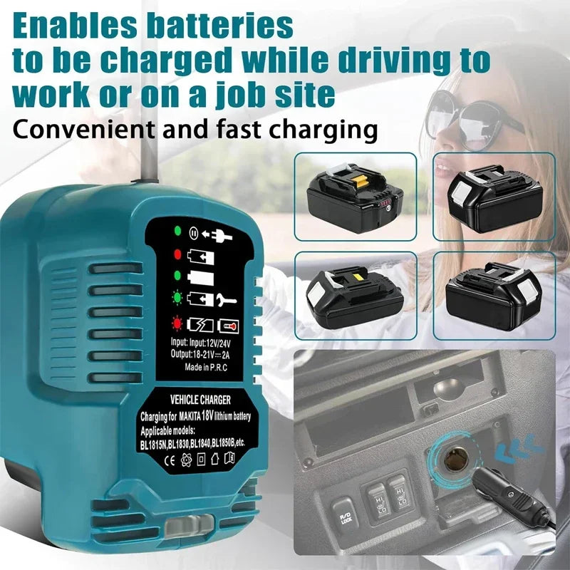 For Makita Mini Compact Car Charger 18V LXT Battery BL1860 B
