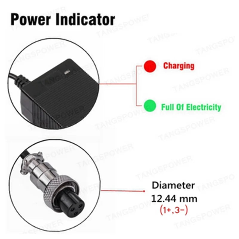 48V 2A Lead Acid Battery Charger 57.6V 2A Charging Lead-acid Battery Pack Charger Power Tool Charger Fast Charging