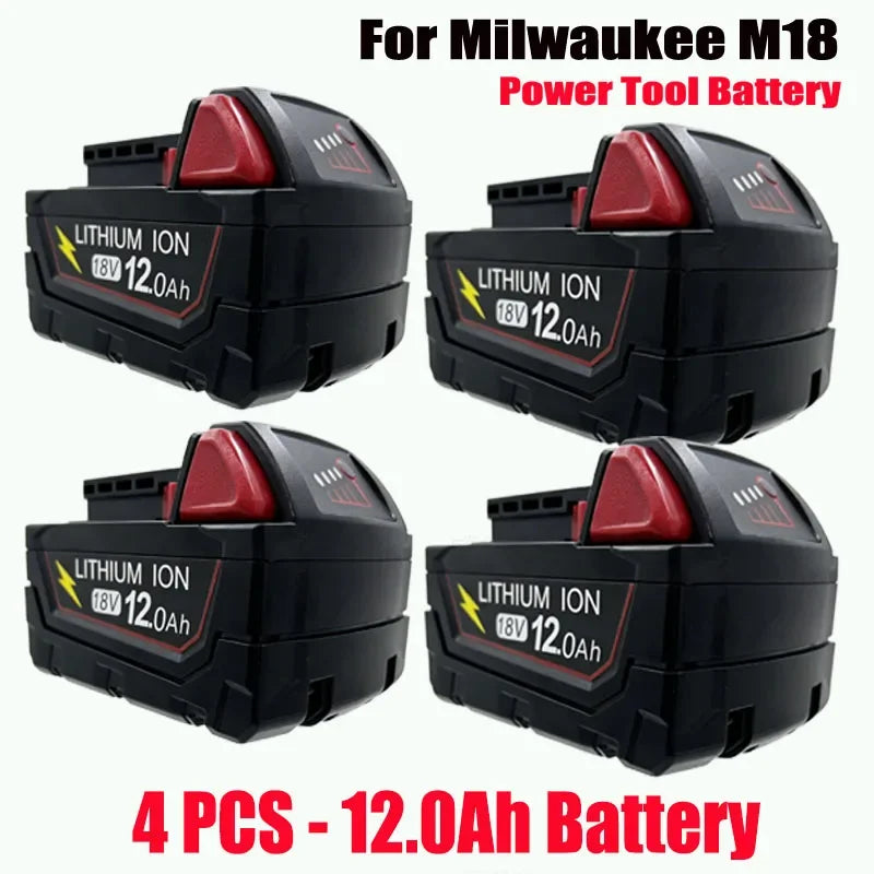 New Style For Milwaukee M18 Power Tool Battery Charger 18V 6000mAh M18B5 48-11-1860 18650 Battery 6.0Ah 9.0Ah 12.0Ah