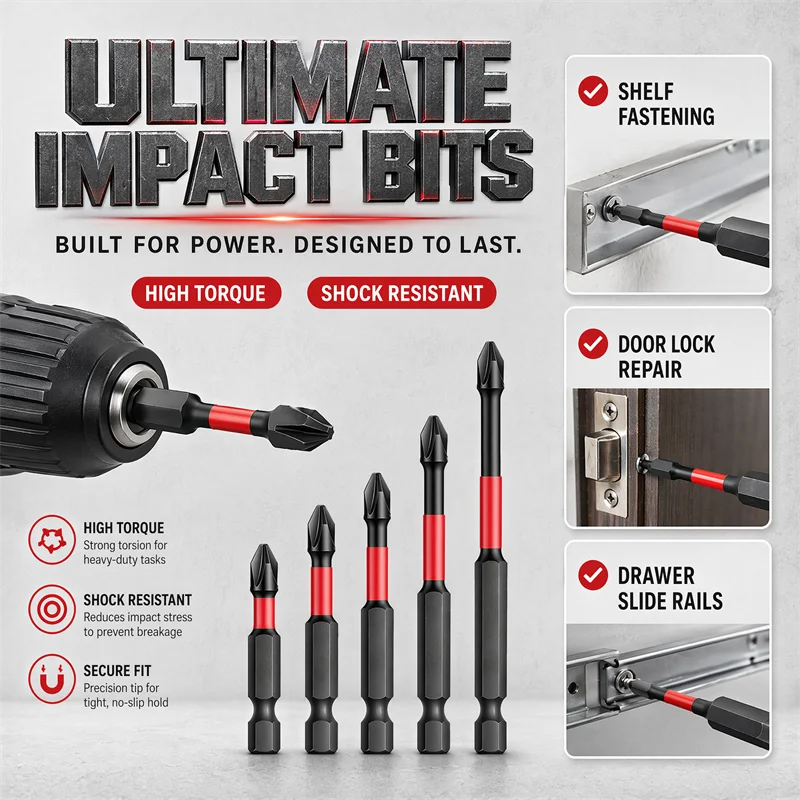 Magnetic Impact Phillips Bit Anti-Slip Impact Long Screwdriv
