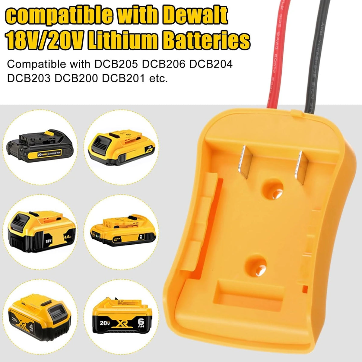 For Dewalt 18V/20V Max Battery Adapters Dock Power DIY Batte