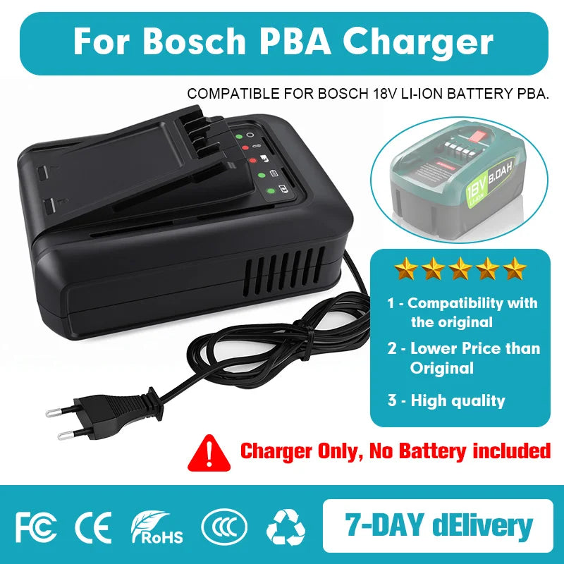 Charger 18V For Bosch PBA Home & Garden PSB PSR Battery 4A C