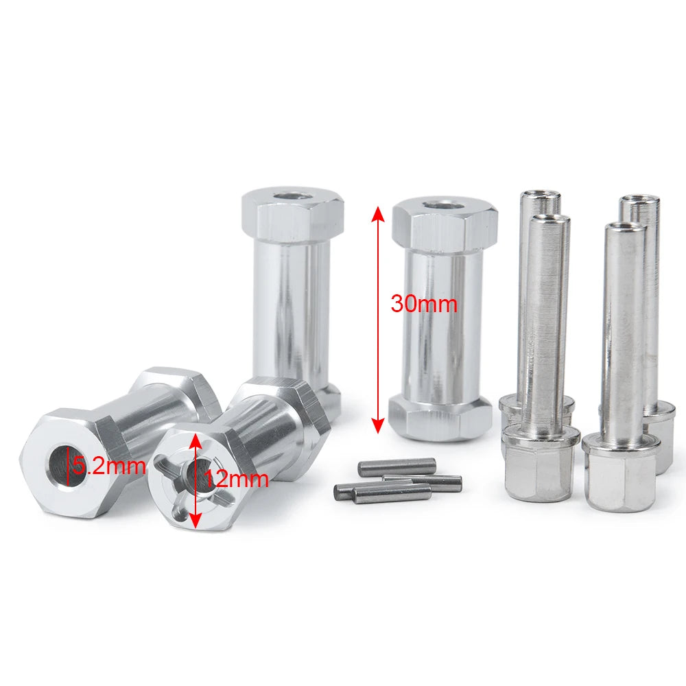 AXSPEED 4PCS 12mm Wheel Hex Adapter Extended Hub Drive Adapter 15/20/25/30mm for 1/10 Axial SCX10 Wraith TRX4 Parts