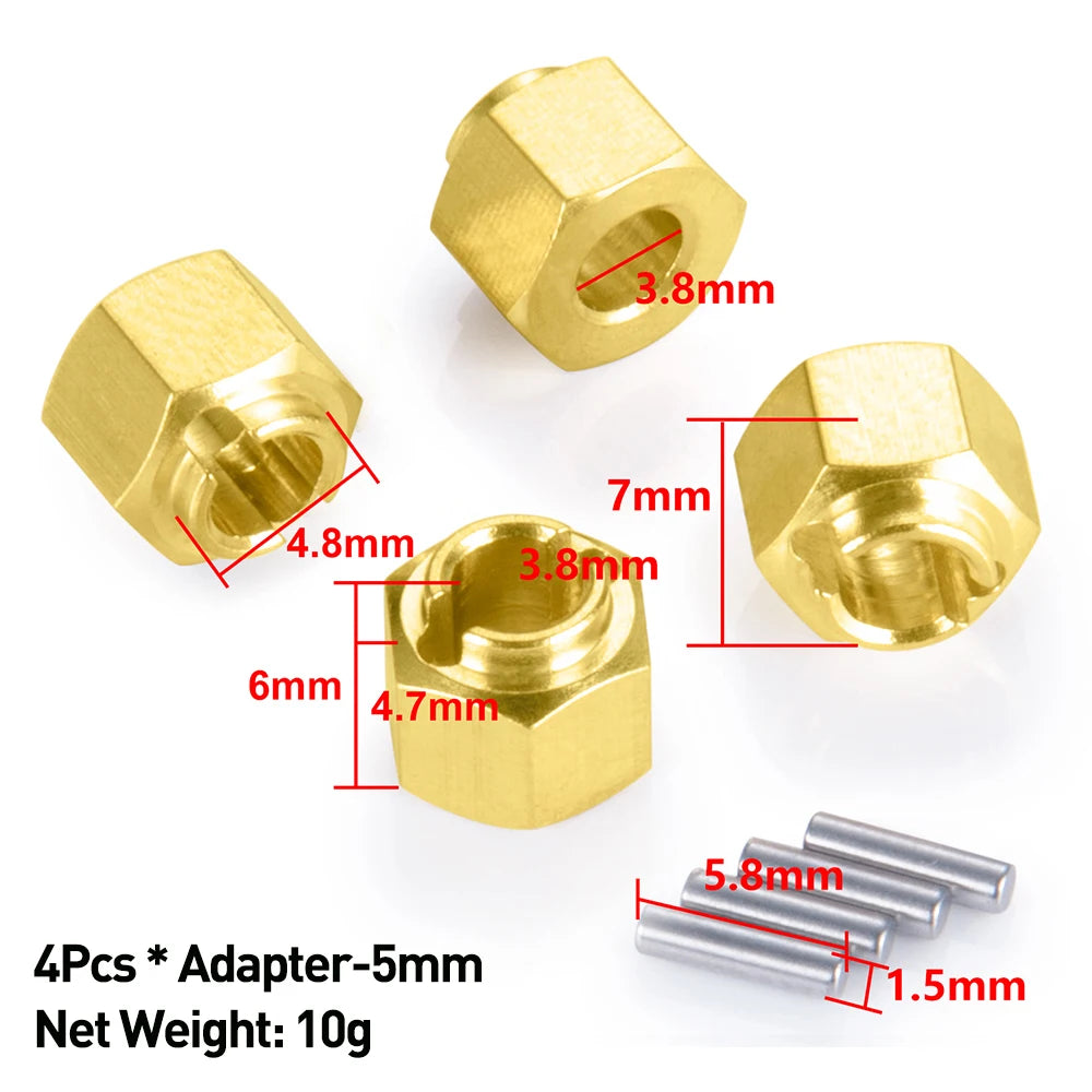 AXSPEED TRX4M Brass Weight Steering Link Blocks Knuckle Diff Cover Caster Blocks Hex Adapter for 1/18 TRX4M Upgrade Parts