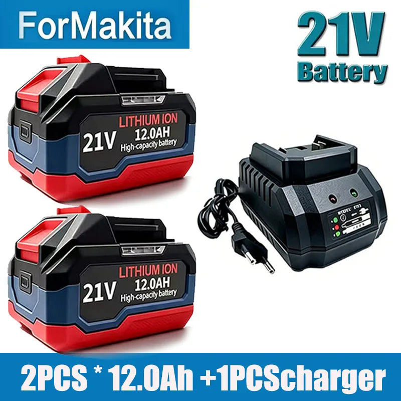 Original for Makita 21V Battery 6AH-12AH Power Tool Lithium Battery LED Indicator Batteries Pack for Makita 18V Battery Pins