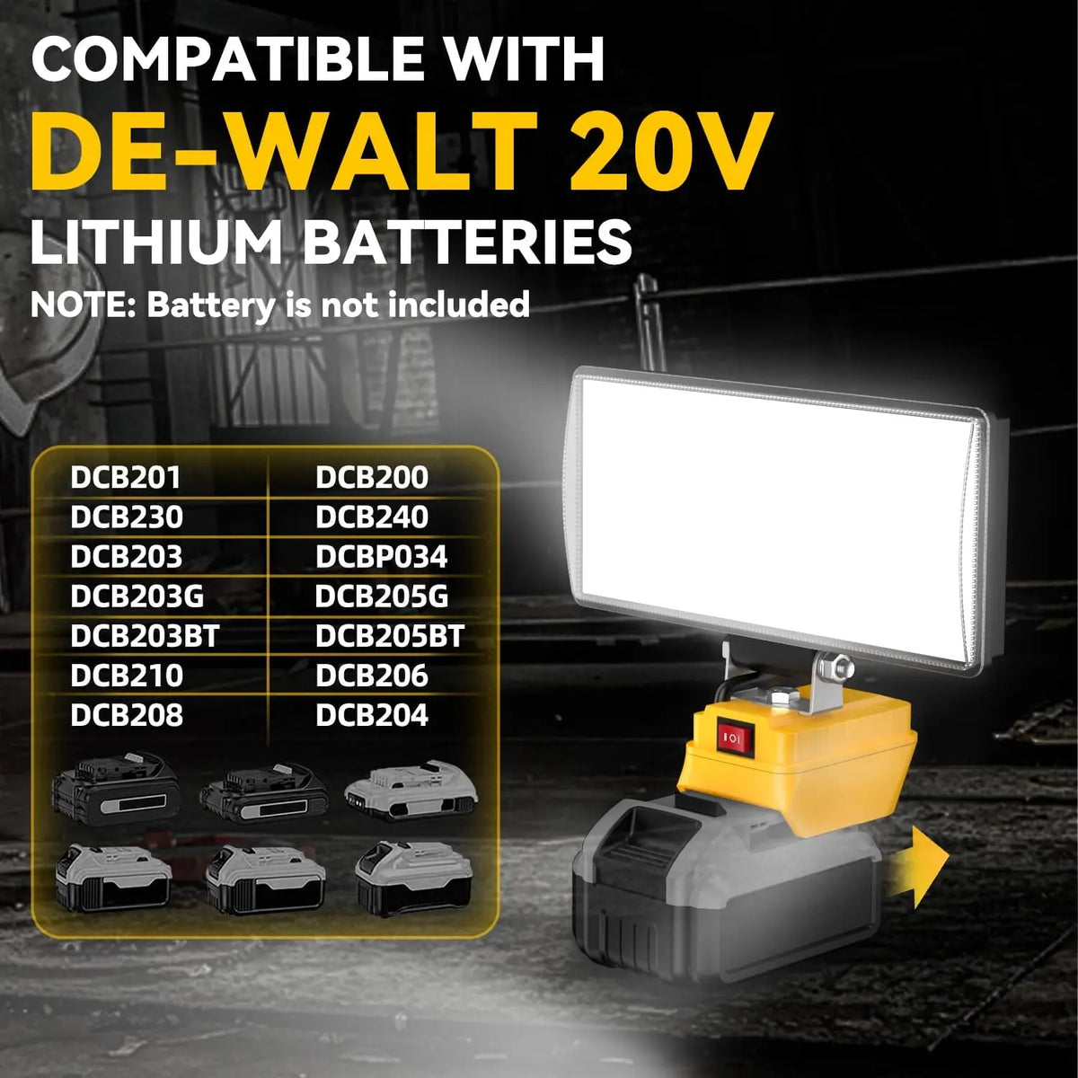 Power Tool Accessories 8 Inch Work Light for Dewalt 18V 20V 