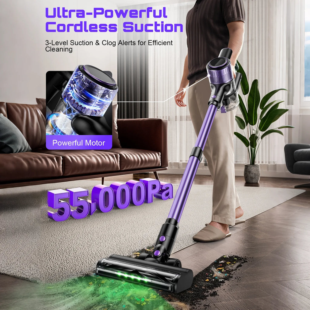Cordless Vacuum Cleaner 55Kpa/500W/45min 10 in 1 Powerful St