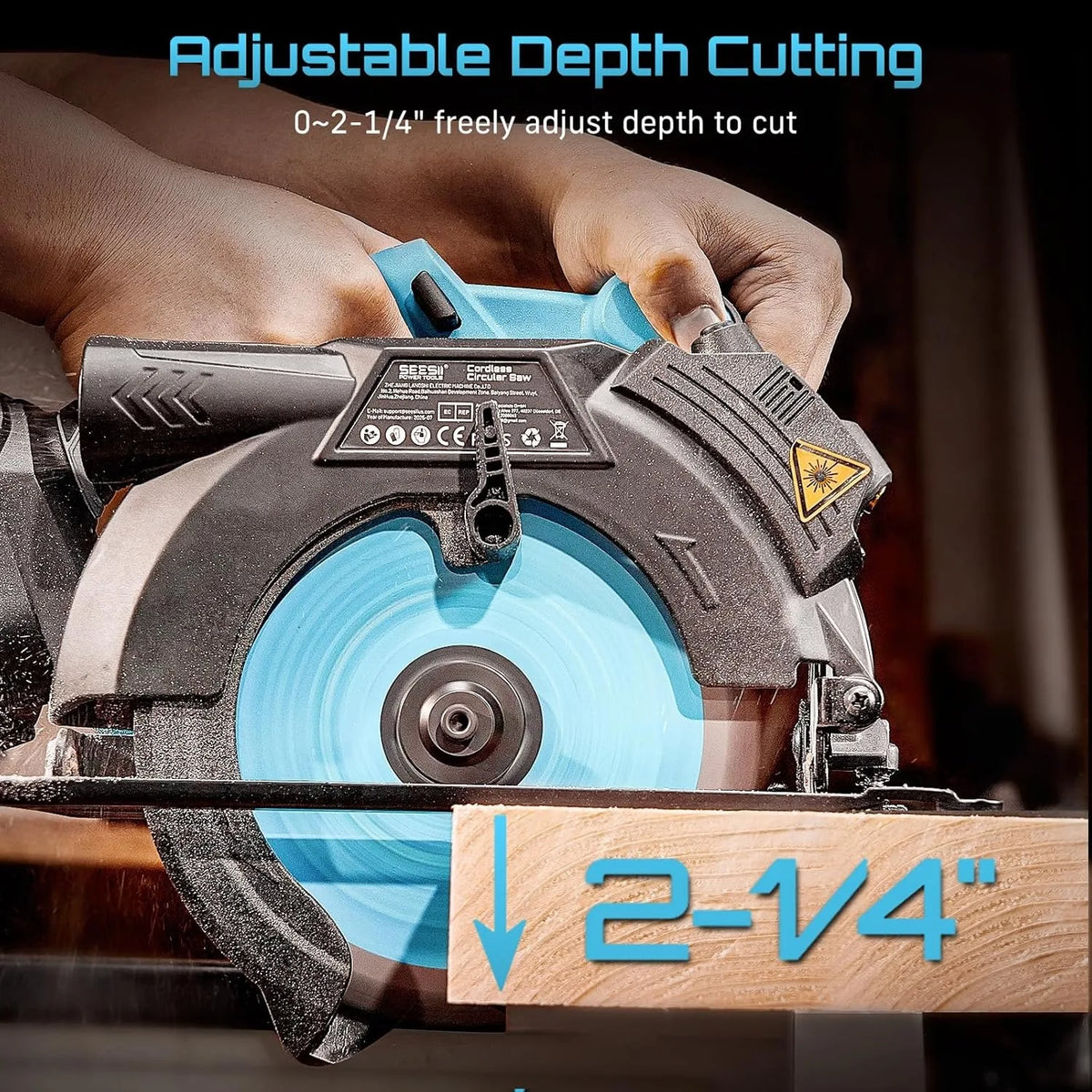 SEESII 6-1/2 Cordless Circular Saw 5200 RPM Electric Power S
