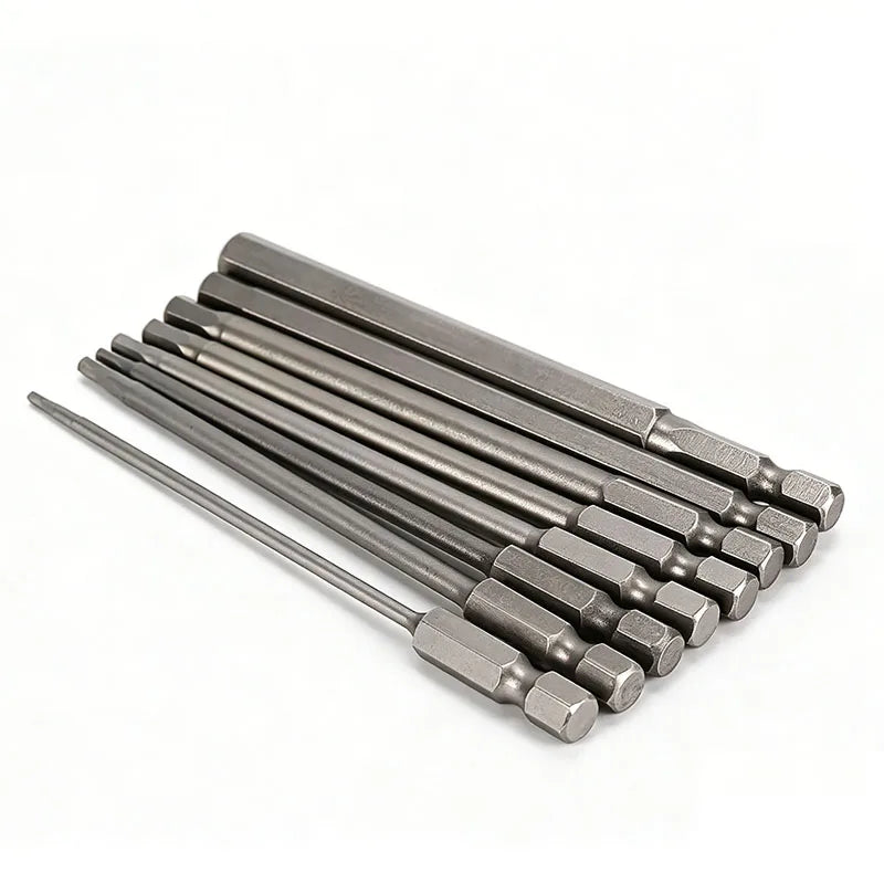 8PC Hexagonal Screwdriver Head Set 100mm Long S2 Alloy Steel