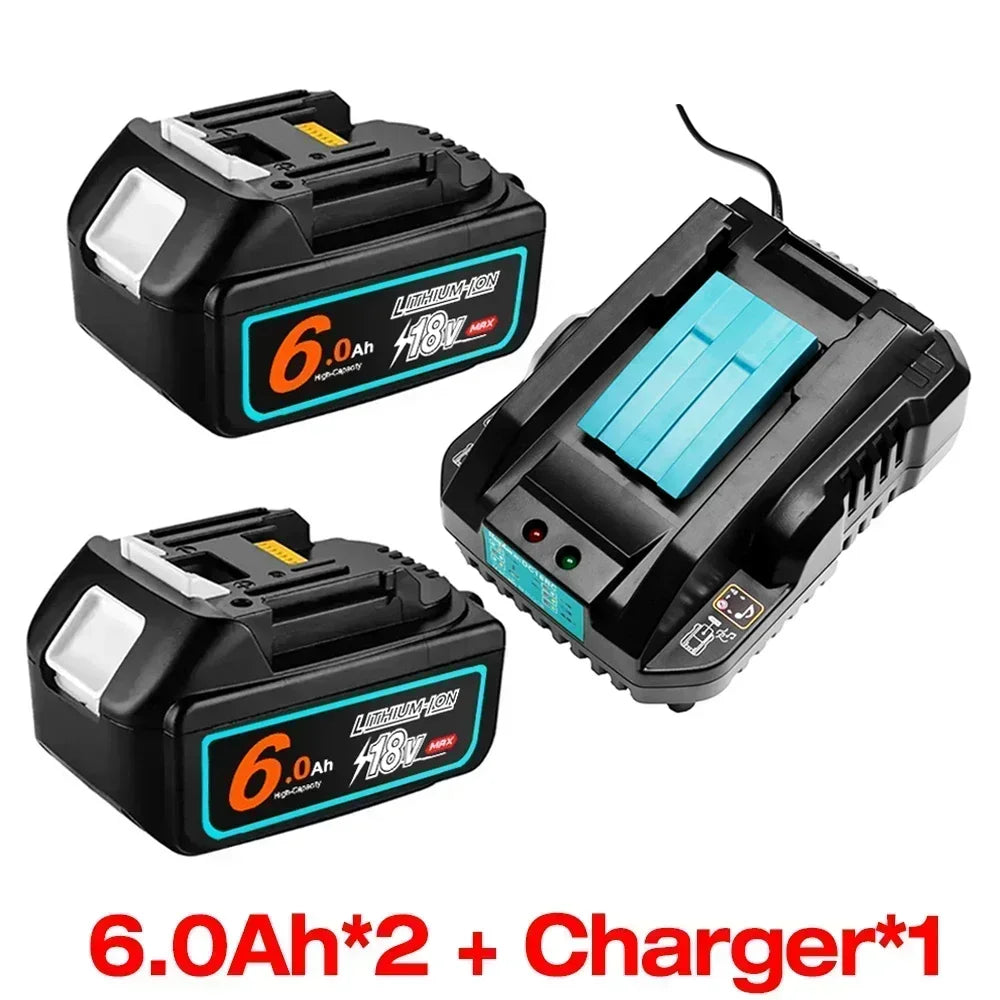 Upgraded 18V 6.0 8.0Ah Rechargeable Battery Replace for Makita Power Tools with LED Li-ion Replacement BL1860 1850 9A 6000mAh