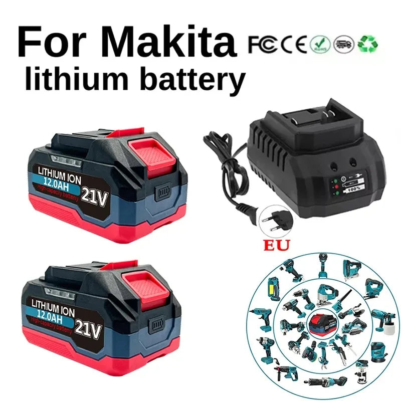 21V 6/9/12AH For Makita 18V Battery Power Tools Li-ion Repla