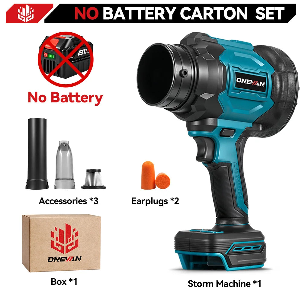 ONEVAN 3500W 350M/S Brushless Electric Blower Cordless Leaf Snow Blowing Dust Vacuuming Power Tool For Makita 18V Battery Pin