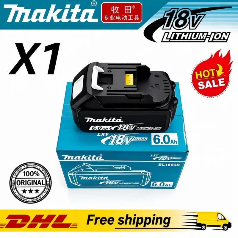 Genuine Makita 18V 6.0Ah Lithium Ion Battery BL1860B Replace