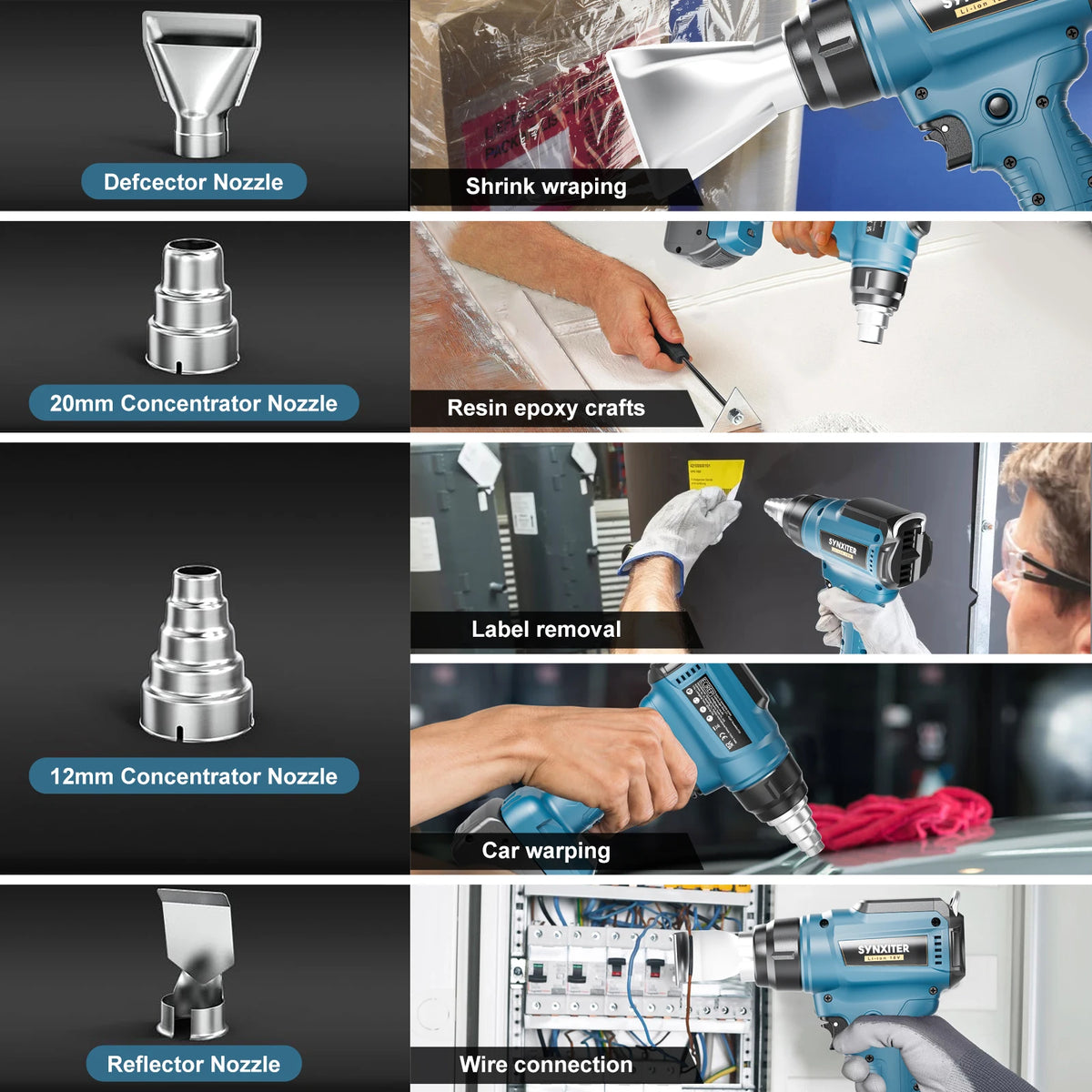 Nananuu Cordless Heat Gun Portable Power Tool Hot Air Gun Ai