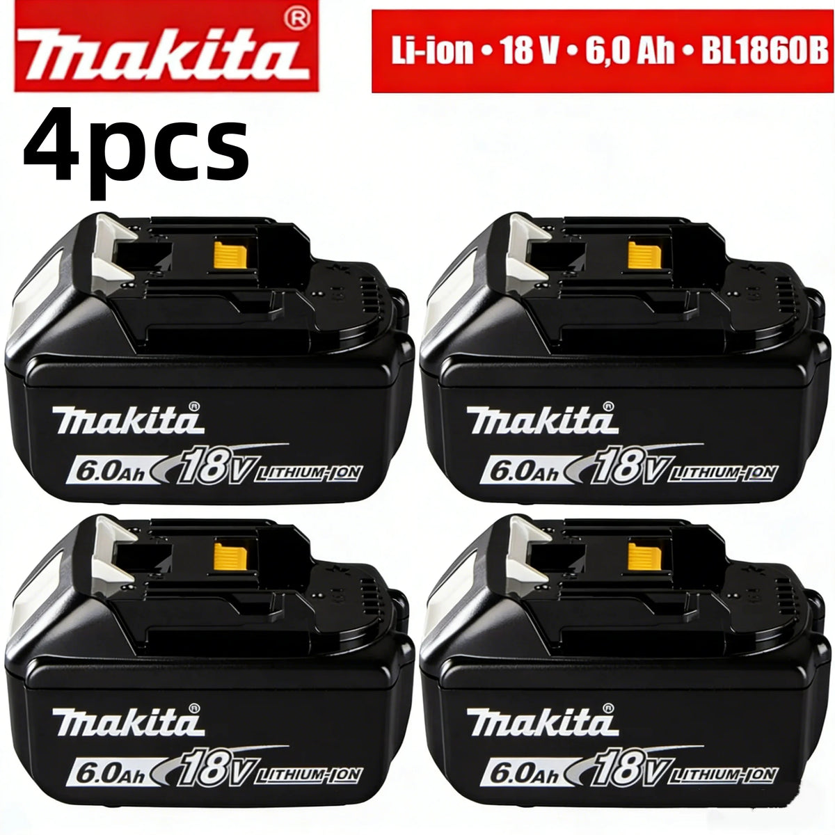 2026 18V Makita BL1860 BL1850B BL1850 BL1840 BL1830 Screwdriver Battery & Charger 18v Replacement Power Tool Batteries.