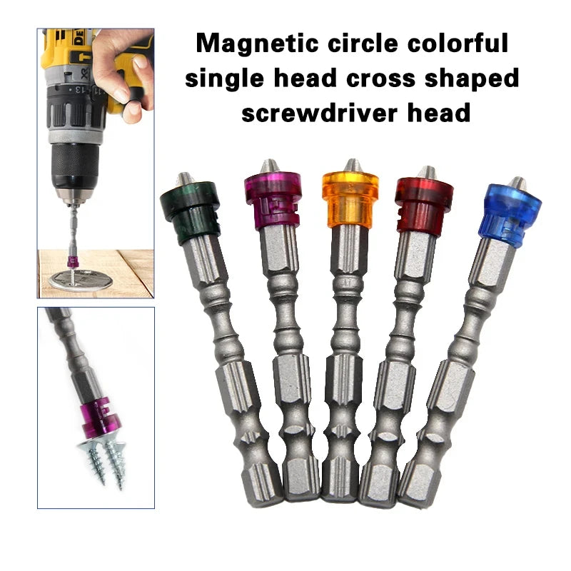 5Pcs Magnetic Screwdriver Bit Drill Cross-head PH2 Magnetic 