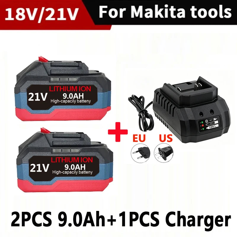Original for Makita 21V Battery 6.0AH 12.0AH Power Tool Lithium Battery LED Indicator Batteries Pack for Makita 18V Battery Pins