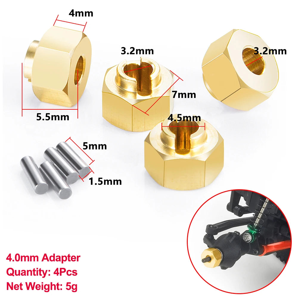 AXSPEED Axial SCX24 Upgrade Parts Brass Counterweight Wheel Hex Adapter Axle Diff Cover Steering Knuckle Girder Motor Gears