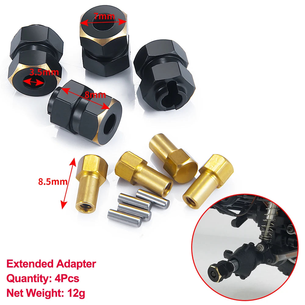 AXSPEED Axial SCX24 Upgrade Parts Brass Counterweight Wheel Hex Adapter Axle Diff Cover Steering Knuckle Girder Motor Gears